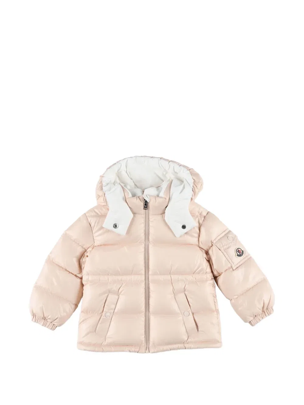 Стеганое пальто Bady с капюшоном Moncler Enfant, розовый