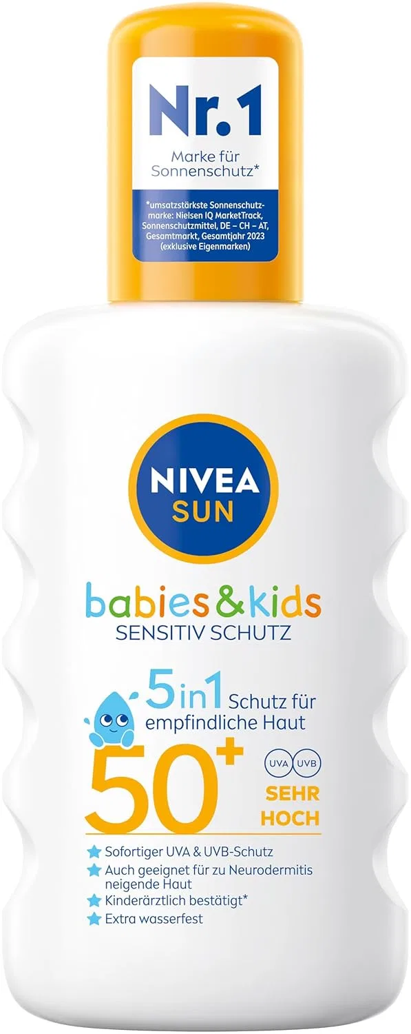 Солнцезащитный спрей SPF 50+ Nivea Sun, для детей, 200 мл Beiersdorf