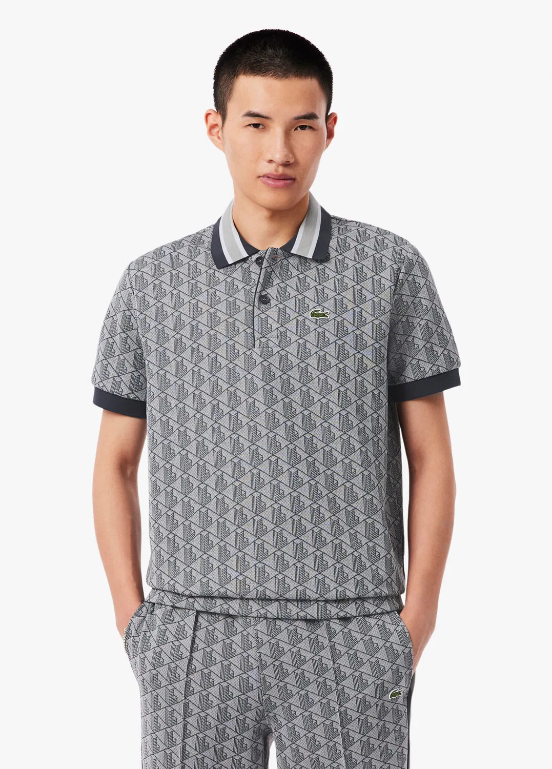 Футболка поло Monogram Classic Fit Lacoste, Grey