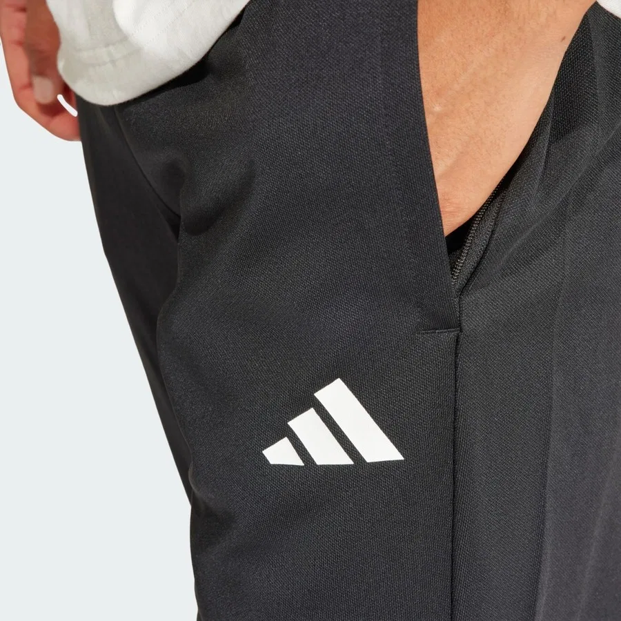 Спортивные брюки с зауженным кроем и манжетами Sereno AEROREADY adidas, Черно-белый — фото 4
