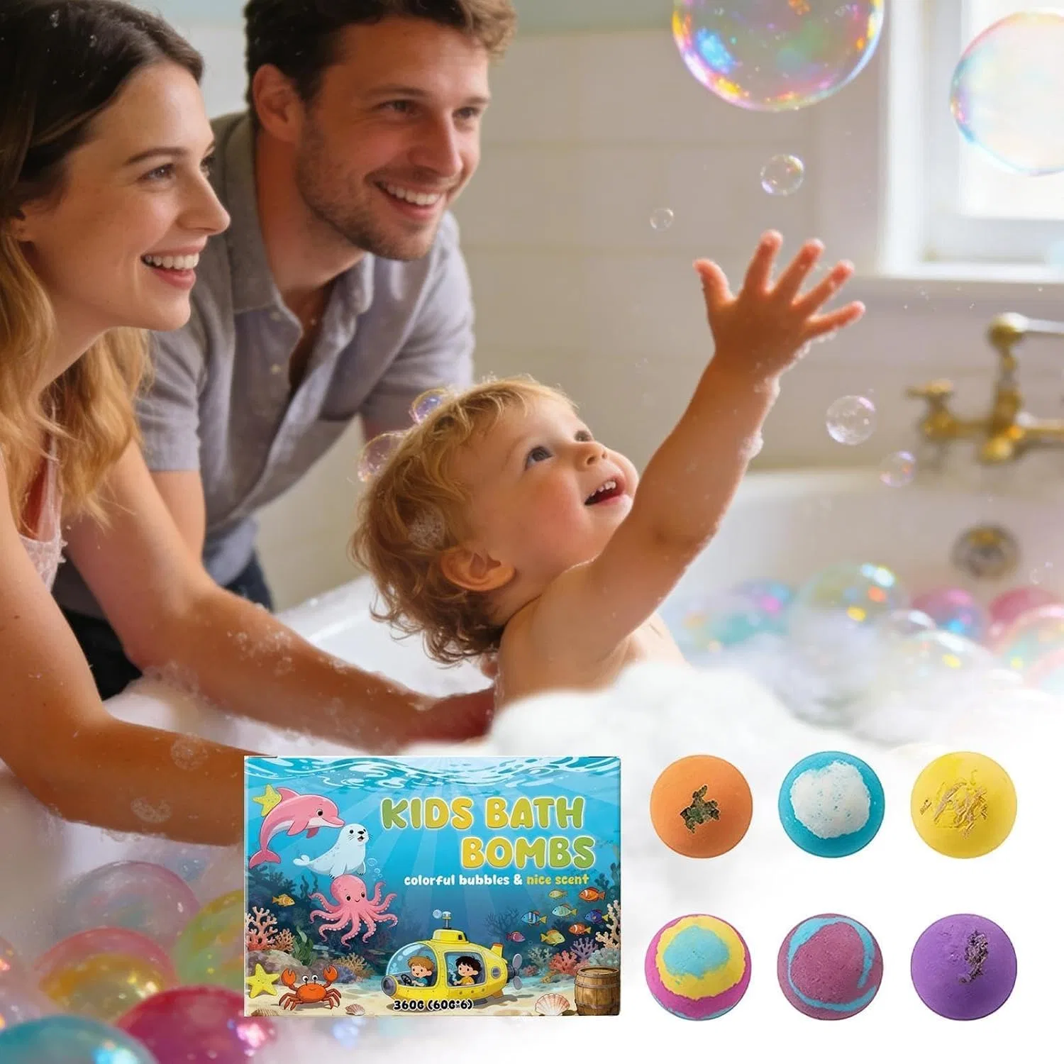 Пена для ванны с игрушкой и ароматической солью, 6 шт, Fruusv — фото 2