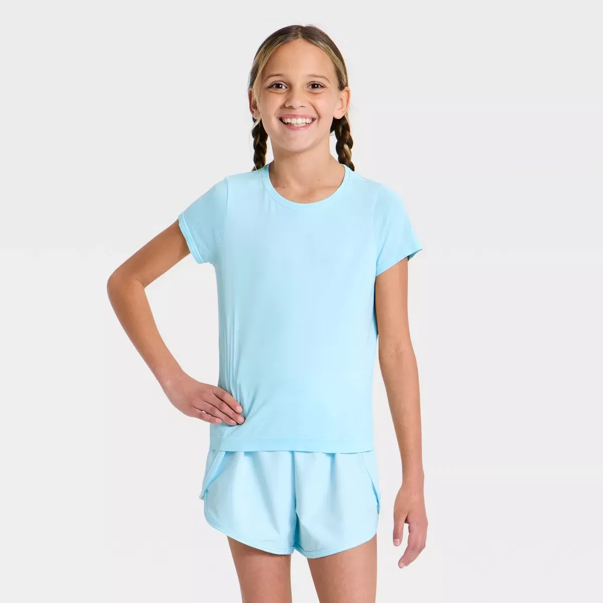 Детская футболка с круговым вырезом Seamless Run Active KIDS PERFORMANCE, Light Blue