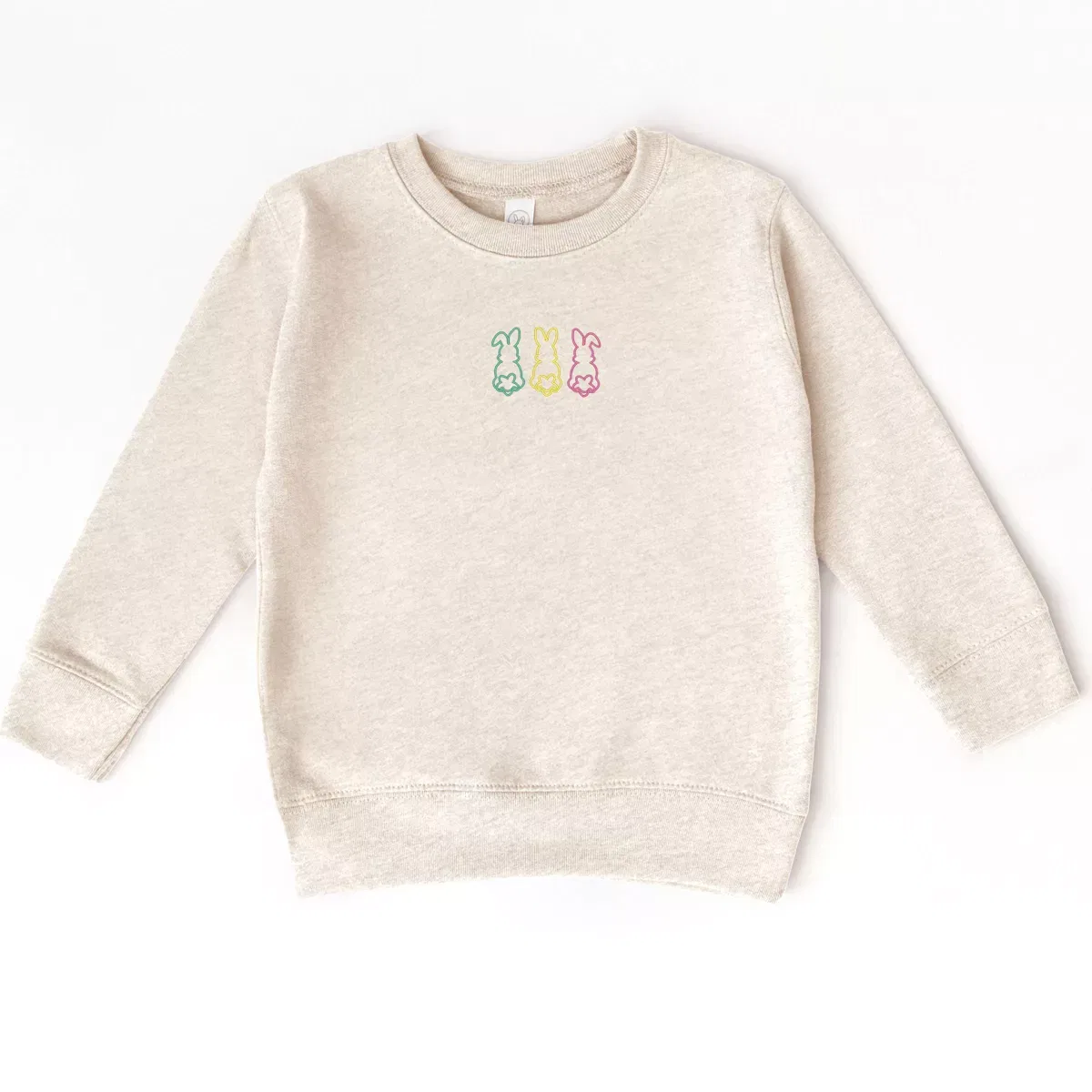 Детский свитшот для девочек с вышивкой Embroidered Easter Bunny Outline The Juniper Shop, Natural