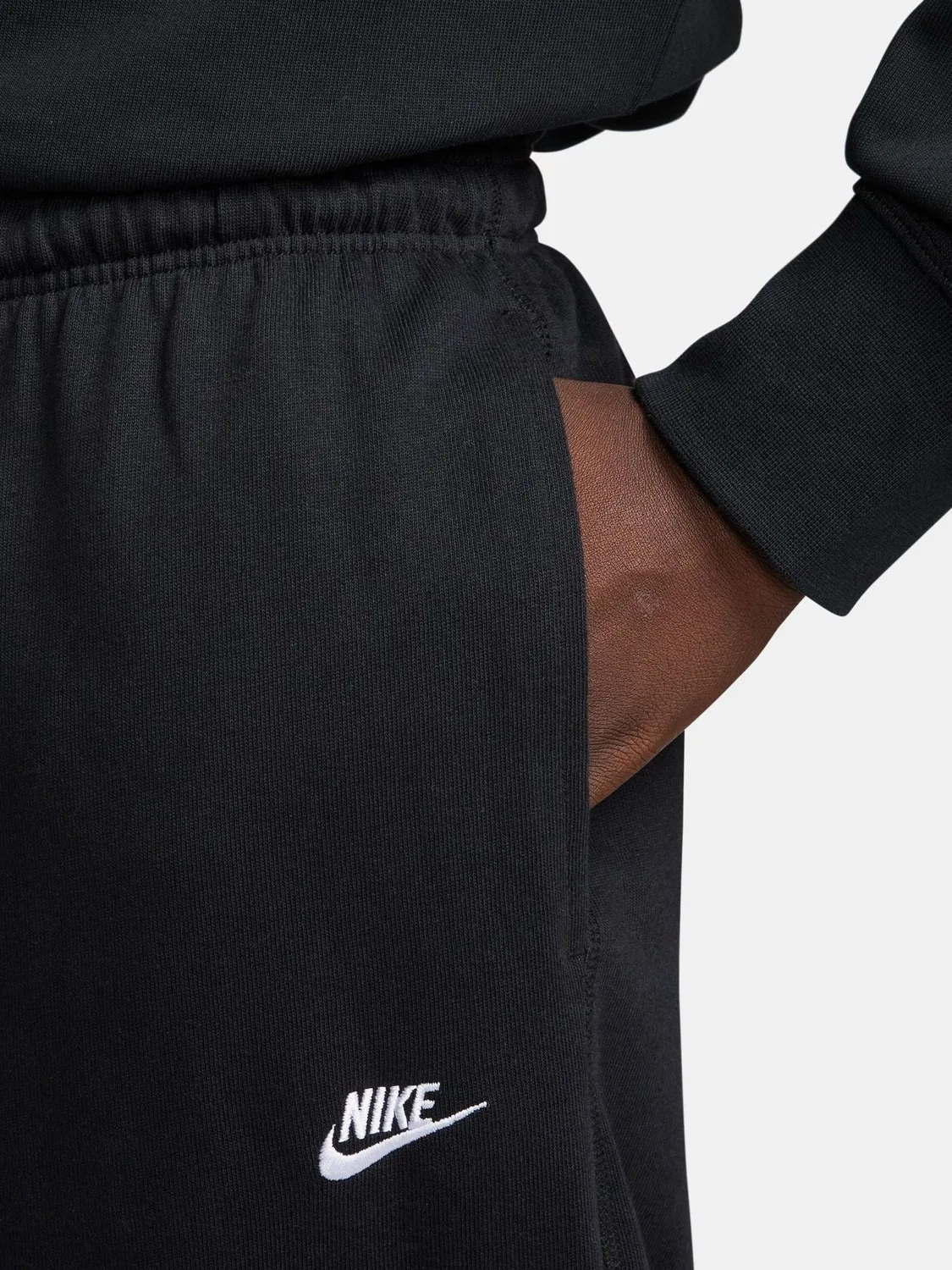 Джоггеры Nike Club Wide Leg Open Hem, черные — фото 3