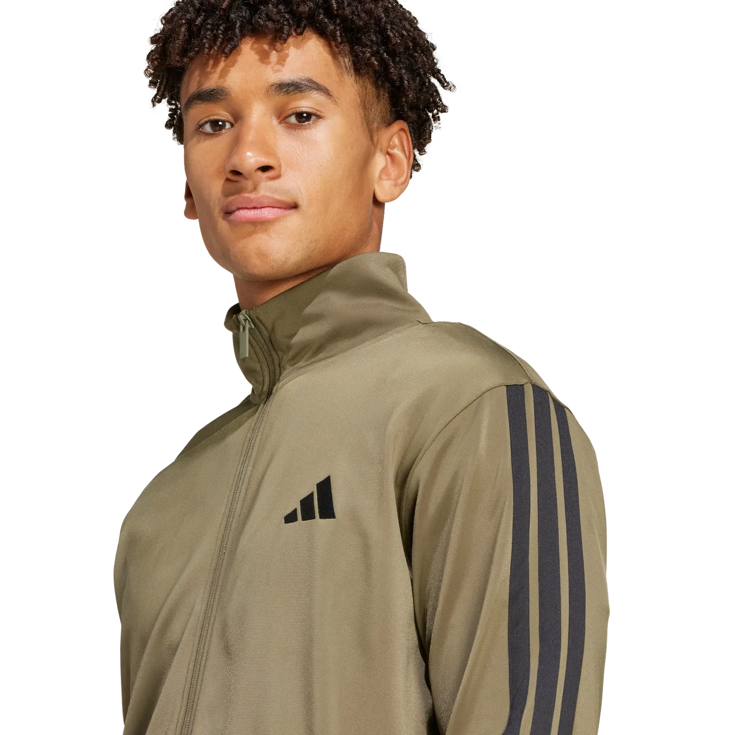 Мужской спортивный костюм с воротником-стойкой Adidas, коричневый — фото 4