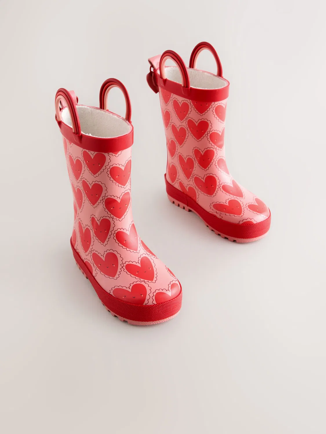 Резиновые сапоги с ручками Red/Pink Heart Next, красный/розовый