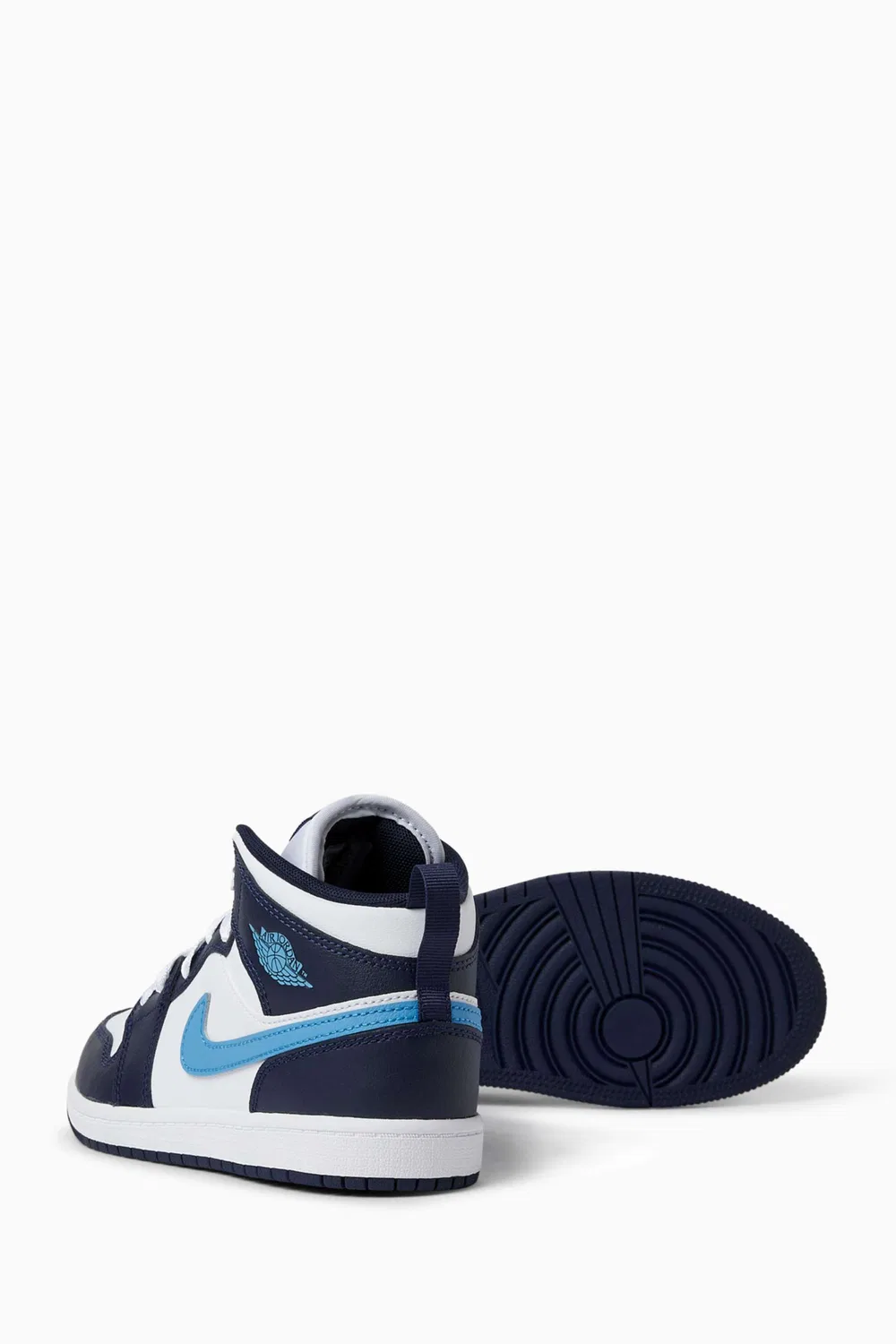 Кроссовки кожаные Air Jordan 1 Mid-top Jordan, синий — фото 3