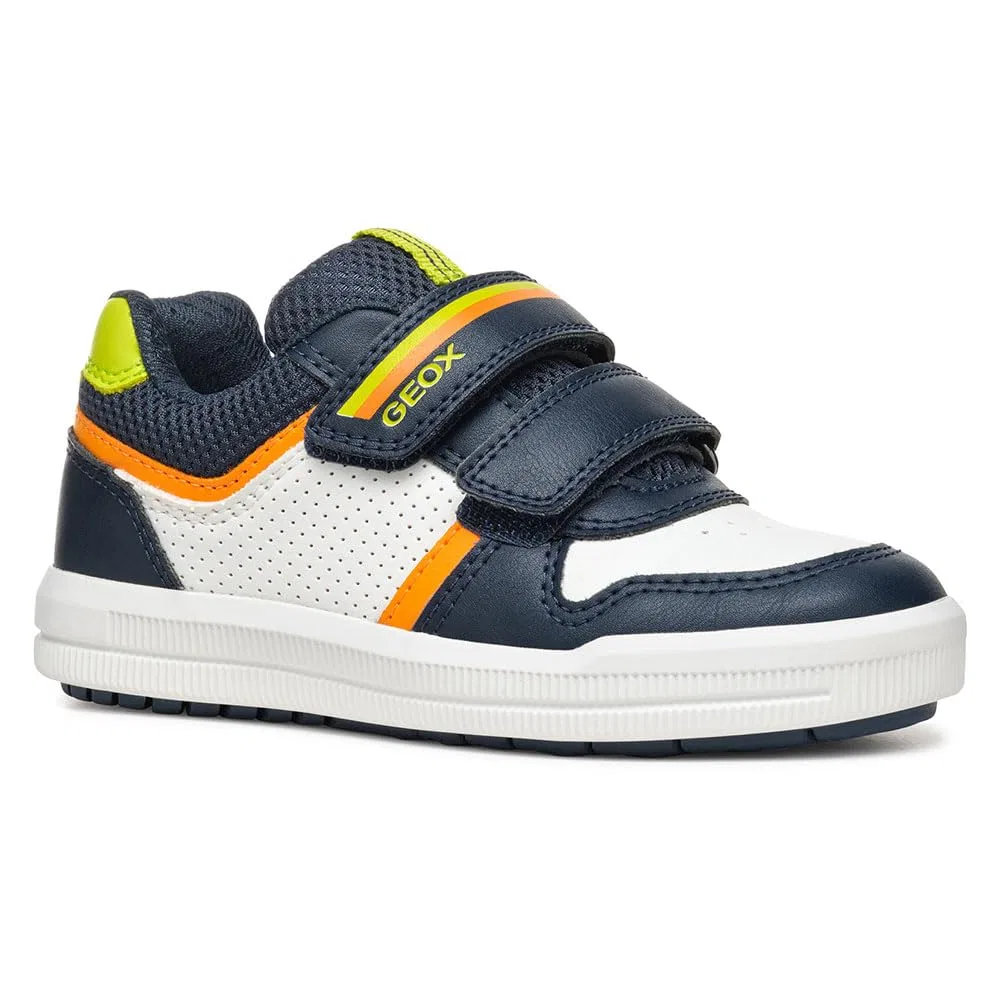 Детские кроссовки для мальчиков с дышащей подошвой J Arzach Boy A Geox, Navy Fluo Green