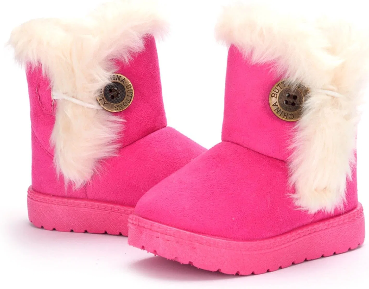 Детские зимние сапоги для девочек с мехом Winter Snow Boots Zzalalana, Hot Pink — фото 2
