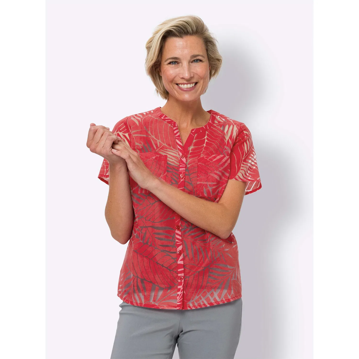 Женская блузка с коротким рукавом Classic Basics, Red