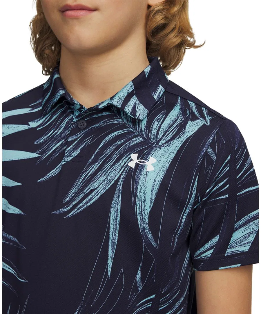 Детская поло-рубашка с принтом Matchplay Printed Two Button Pocket Polo Shirt Under Armour, Midnight Navy — фото 2