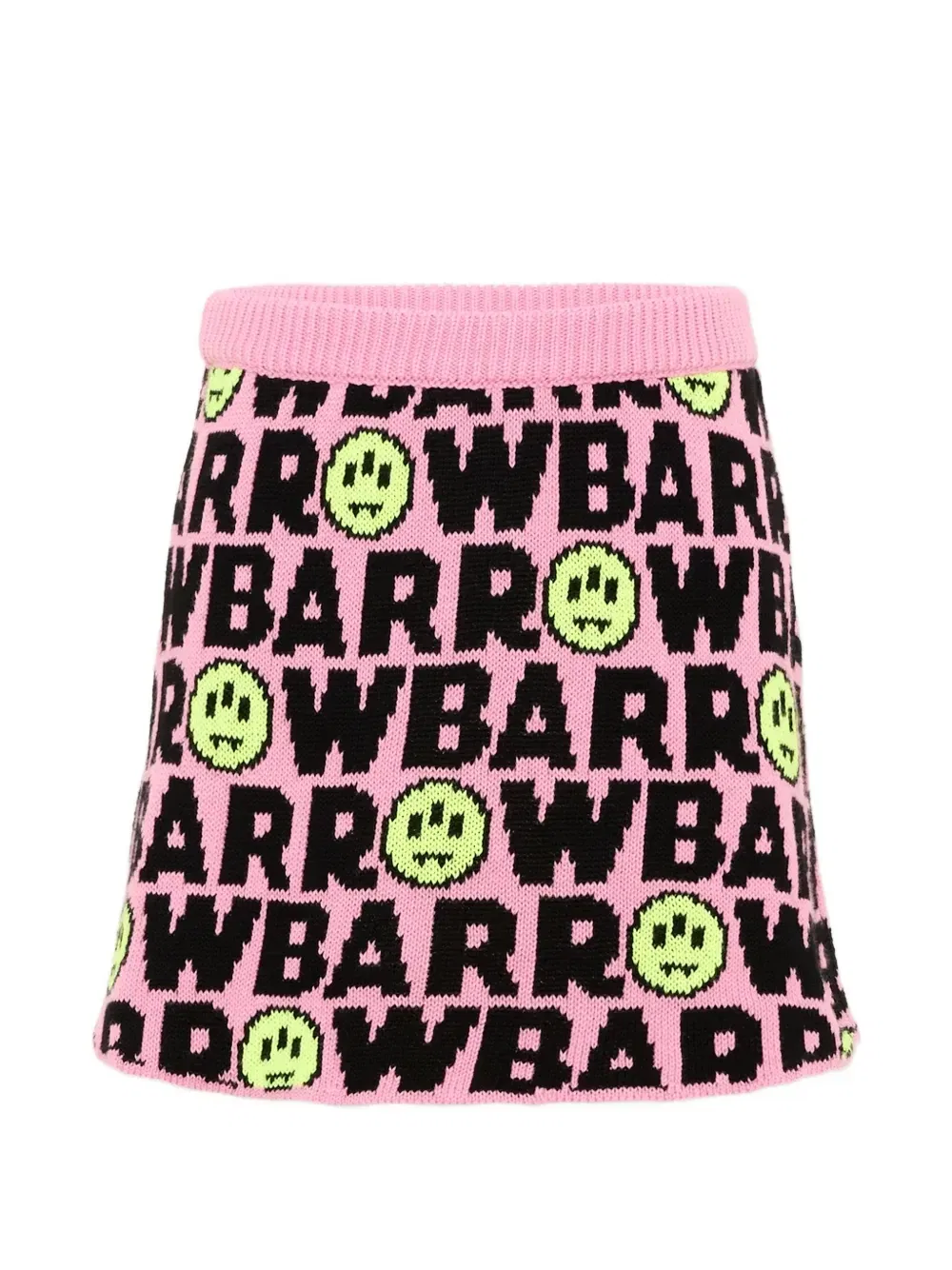 Вязаная мини-юбка с логотипом интарсии Barrow Kids, розовый