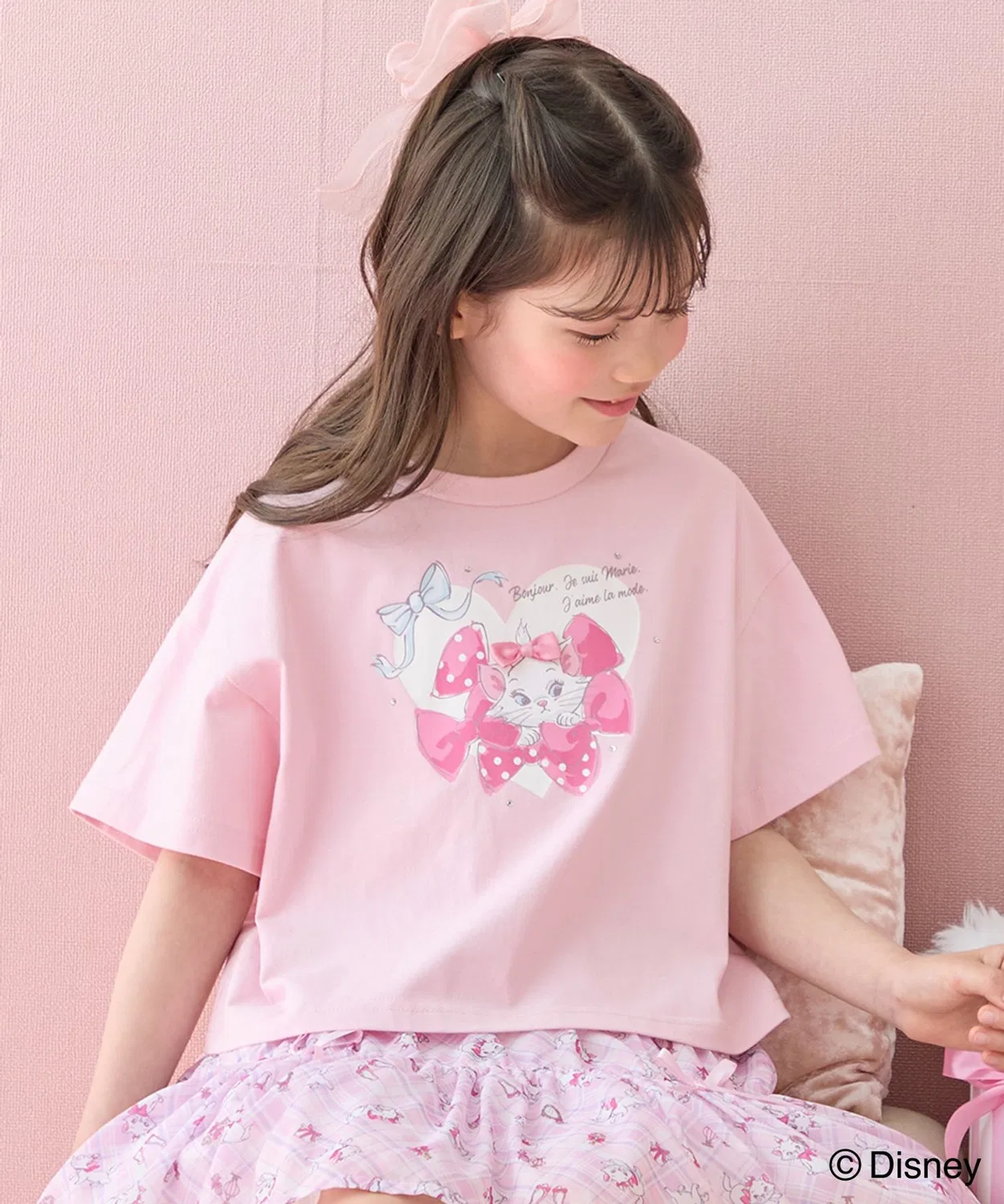 Детская футболка с коротким рукавом, модель Disney Marie ANY, Pink