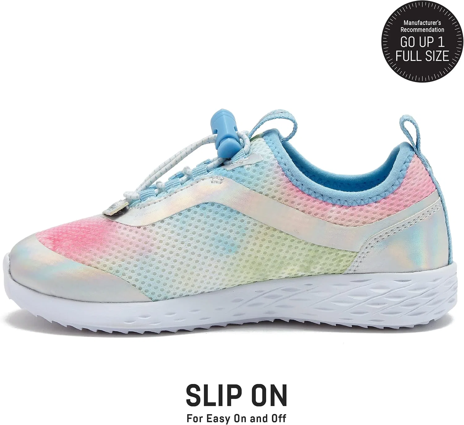 Детские кроссовки для девочек без шнуровки Avi Spirit Slip On Avia, Medium Blue/White/Multicolor — фото 3