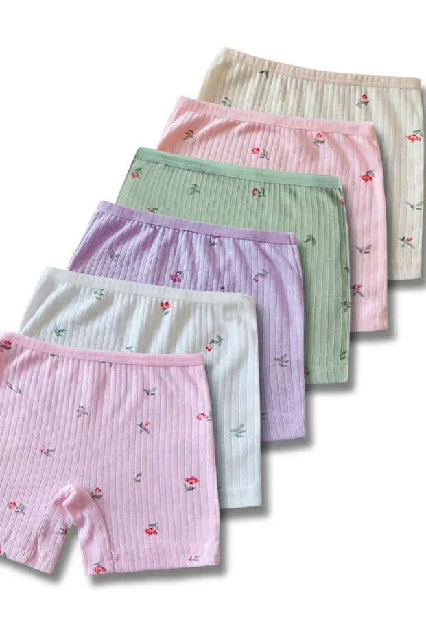 Детские трусы для девочек хлопковые набор 6 шт Panfilia, Pink-White-Green