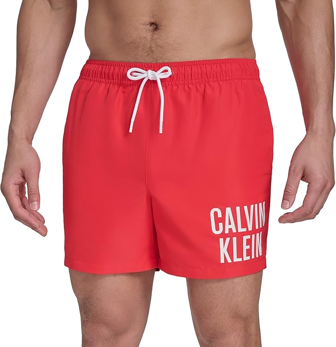 Плавательные шорты Calvin Klein Volley Quick Dry Lightweight Block Logo, красный — фото 2