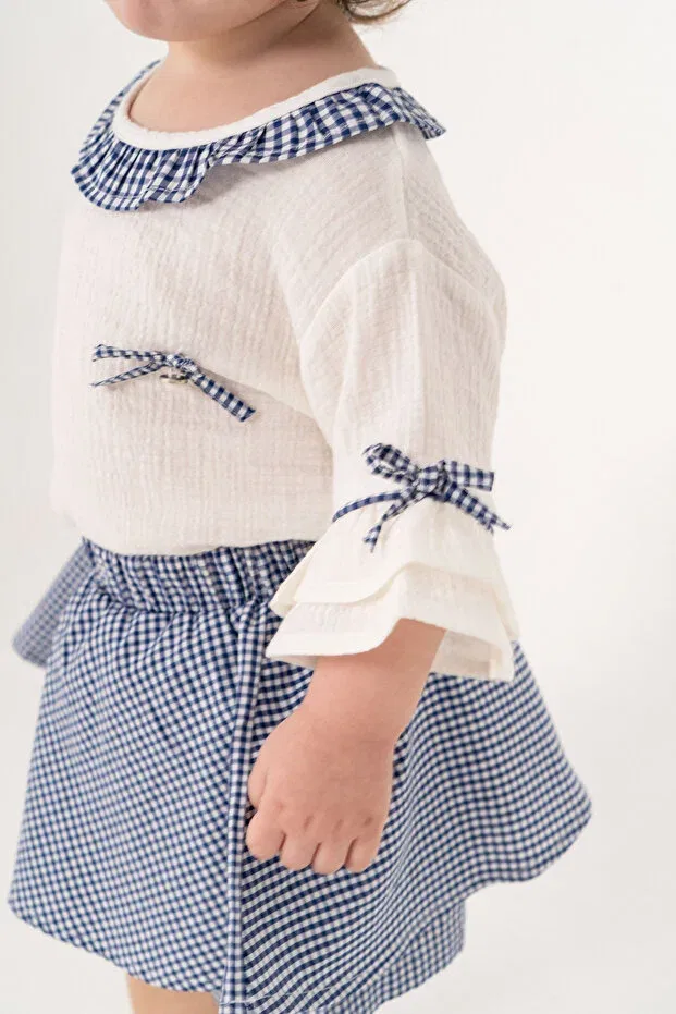 Детский комплект для девочек с муслиновым принтом Glam Jnf Kids, Navy Blue — фото 2