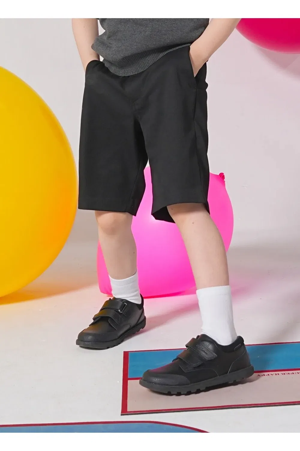 Классические кожаные школьные туфли с двойной лентой Tracer Toezone, Black — фото 3