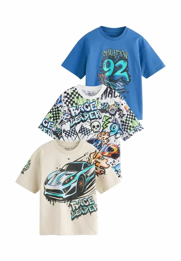 Футболка хлопковая Print T-shirt Next, Ecru, White, белый/синий