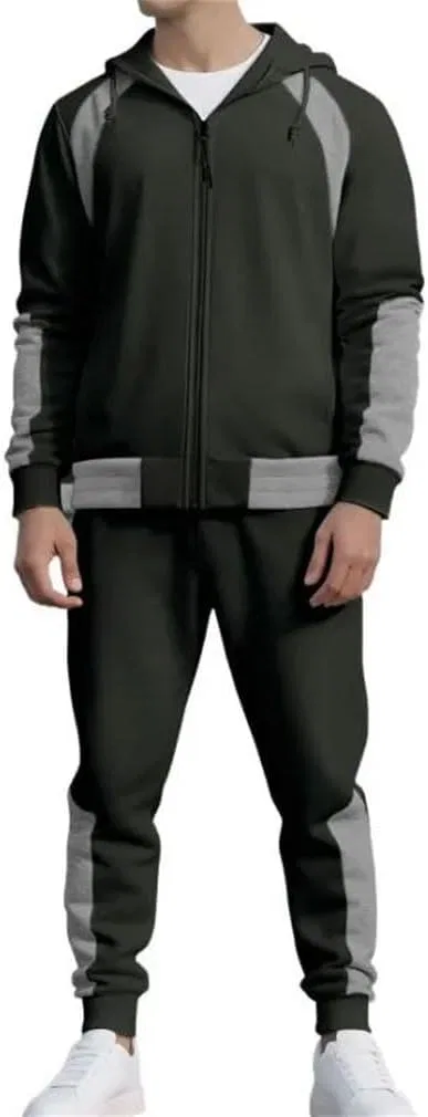 Спортивный костюм с капюшоном, на молнии, контрастная отстрочка, Dark Gray — фото 2