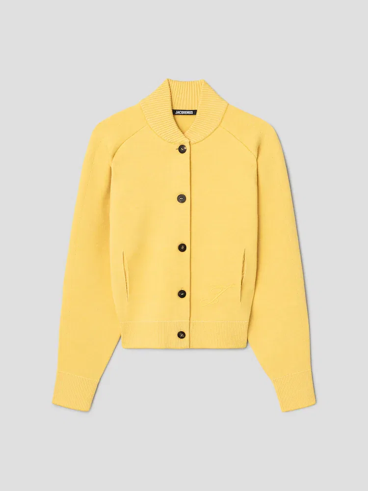 Кардиган вязаный оверсайз Le Cardigan Lavande JACQUEMUS, Yellow