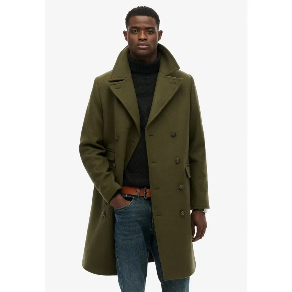 Пальто Merchant Wool Blend Superdry, зеленый — фото 3