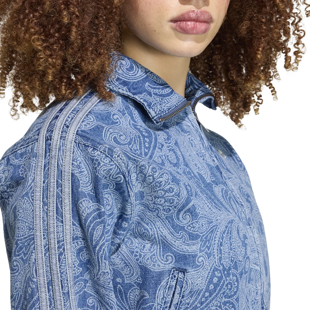 Женская куртка Firebird Denim Adidas Originals x Liberty London, цвет Medium Vintage Denim/Light Denim — фото 4