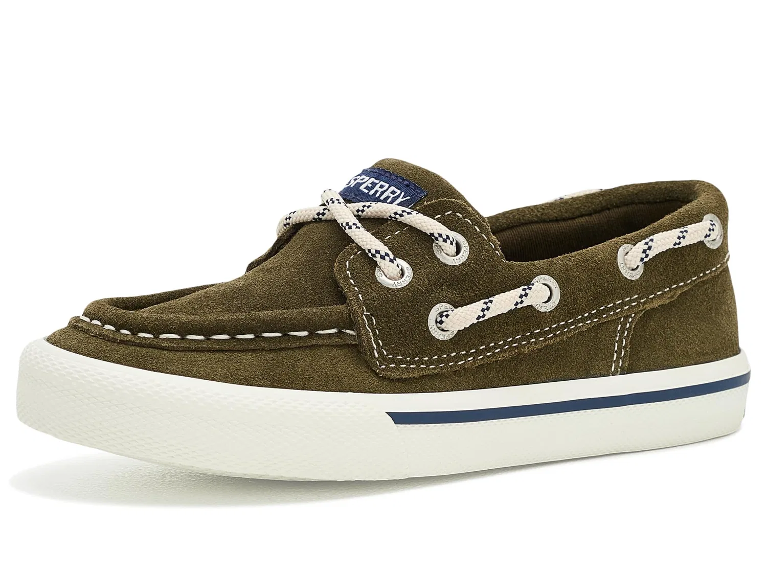 Лодочные туфли из замши Bahama Suede Boat Shoes (для маленьких и больших детей) Sperry Kids, Olive