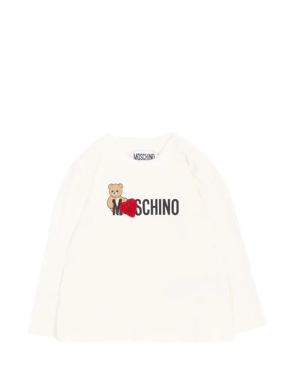 Футболка с логотипом из хлопка Moschino Kids, бежевый