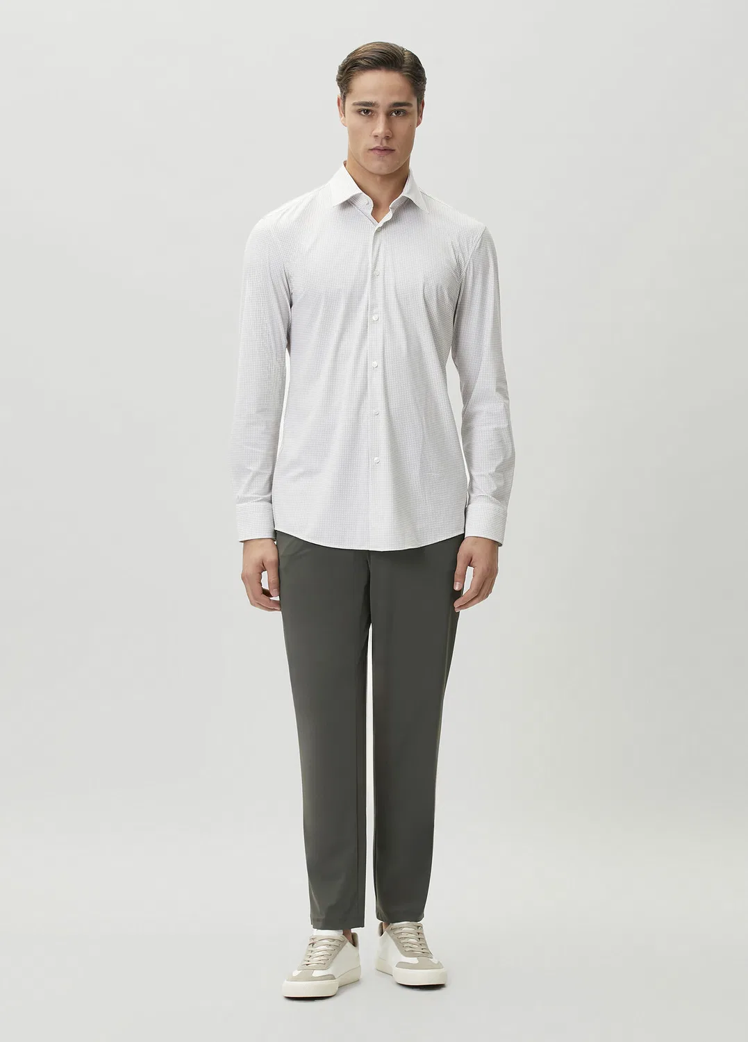 Рубашка Boss Slim Fit Geometrik Desen Stretch Jersey, bej — фото 2