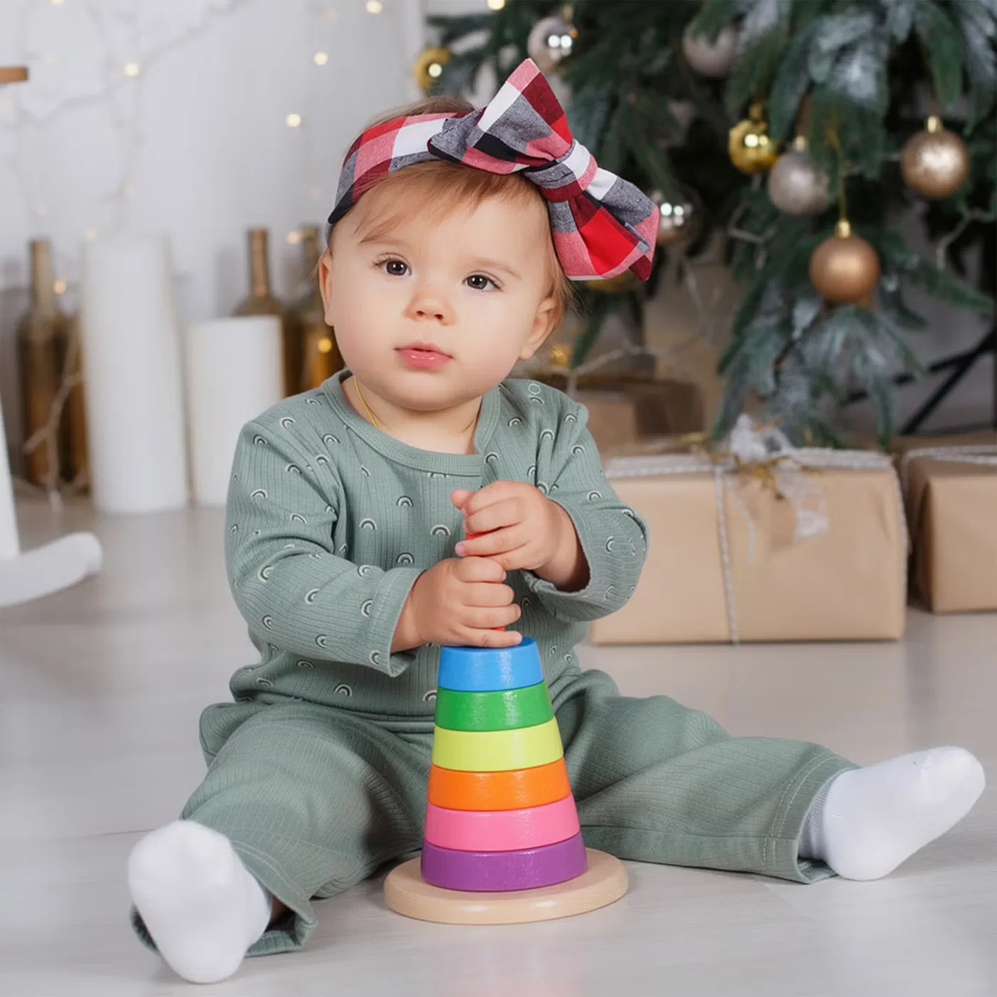 Комплект футболка с длинным рукавом и пижама Babies Basic, зеленый — фото 3