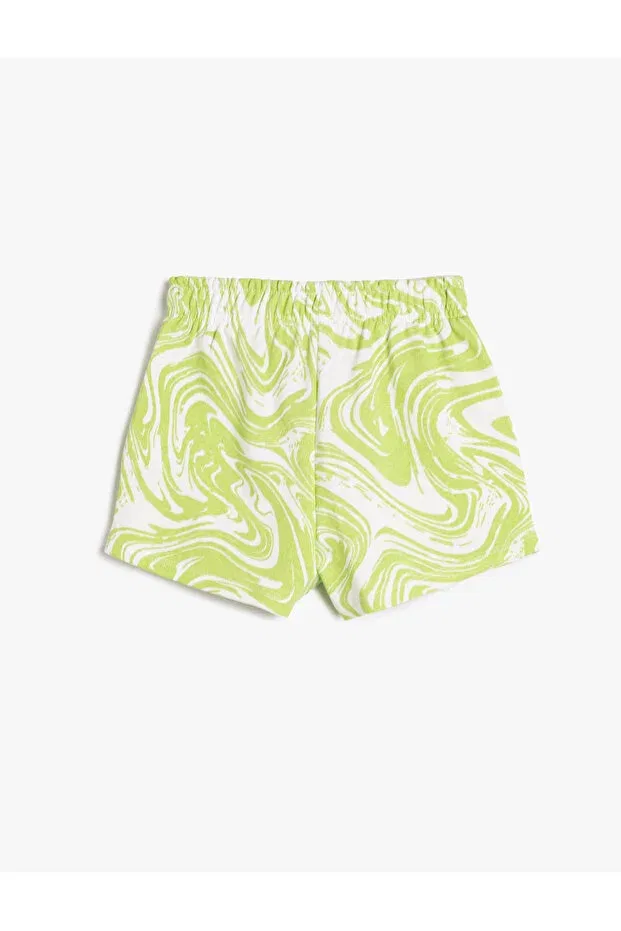 Детские шорты для девочек хлопковые Koton, Green Patterned — фото 2