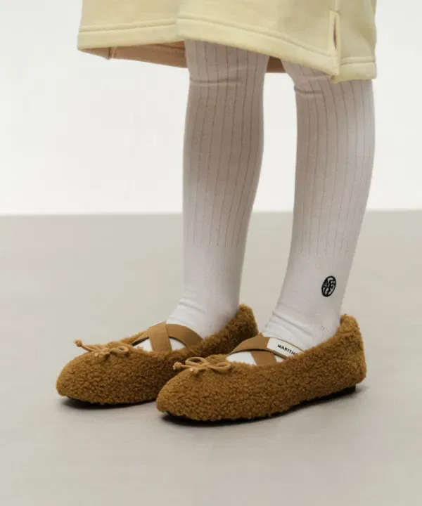 Туфли с перекрестными ремешками, овчина, Marithé Kids, коричневый