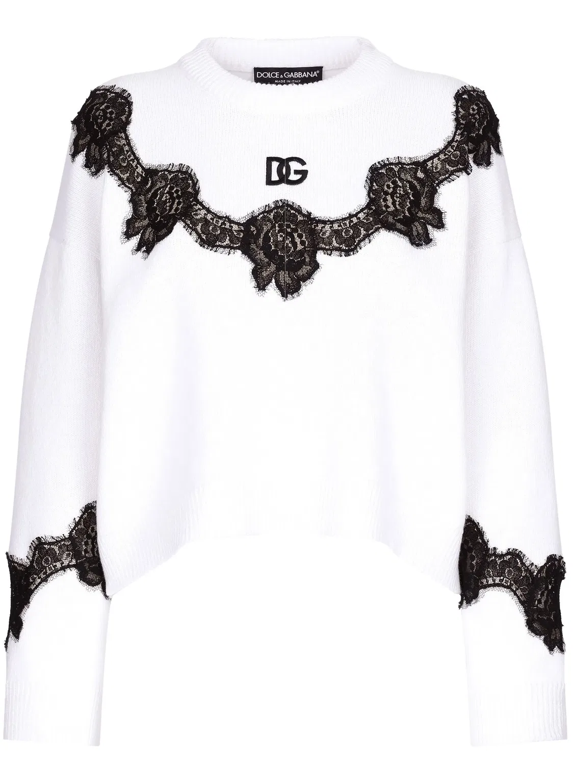 Джемпер с кружевными вставками Dolce & Gabbana, белый