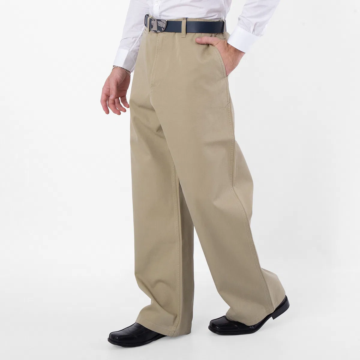 Брюки из хлопка с широкими штанинами Cotton Wide-Leg Trousers Burberry, Hunter — фото 2