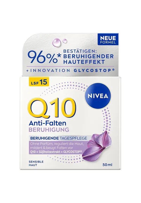 Крем для лица Q10 Anti-wrinkle Power Sensitive Day Care SPF 15 Nivea, 50 мл, прозрачный — фото 4