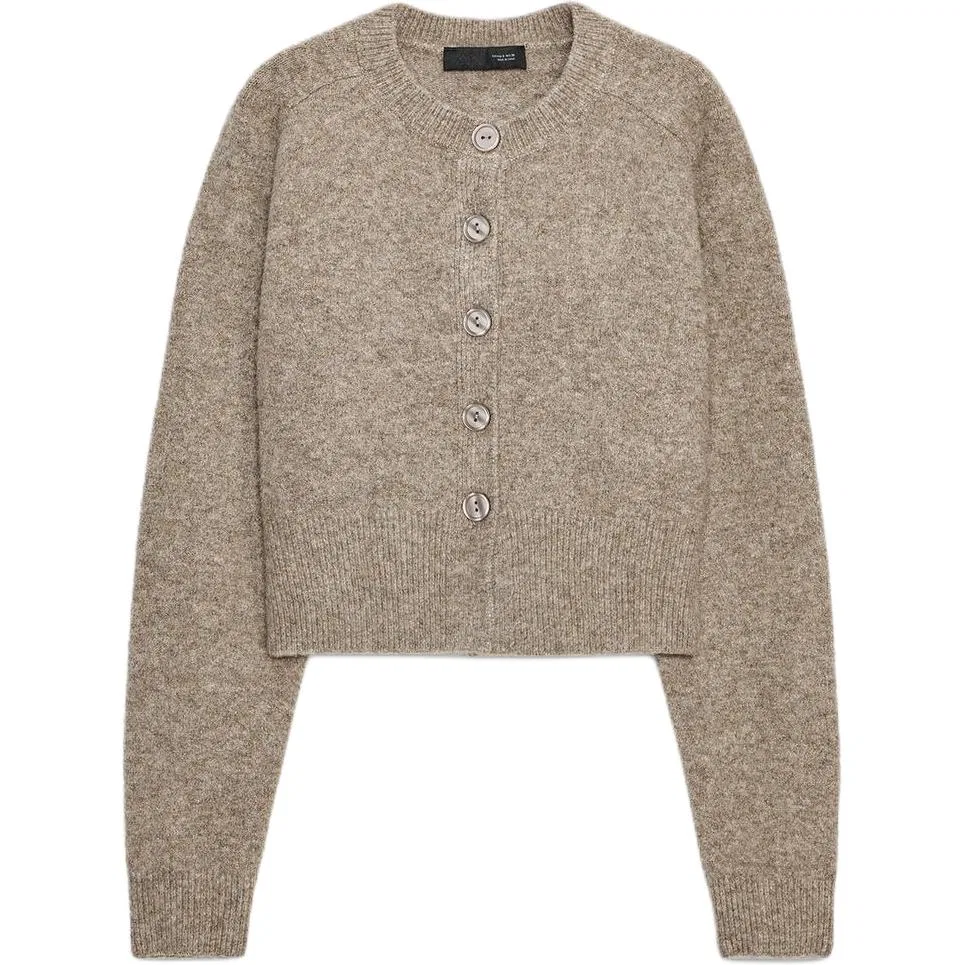Женский кардиган с круглым вырезом Metal Brown Yellow ZARA, Metal Brown Yellow