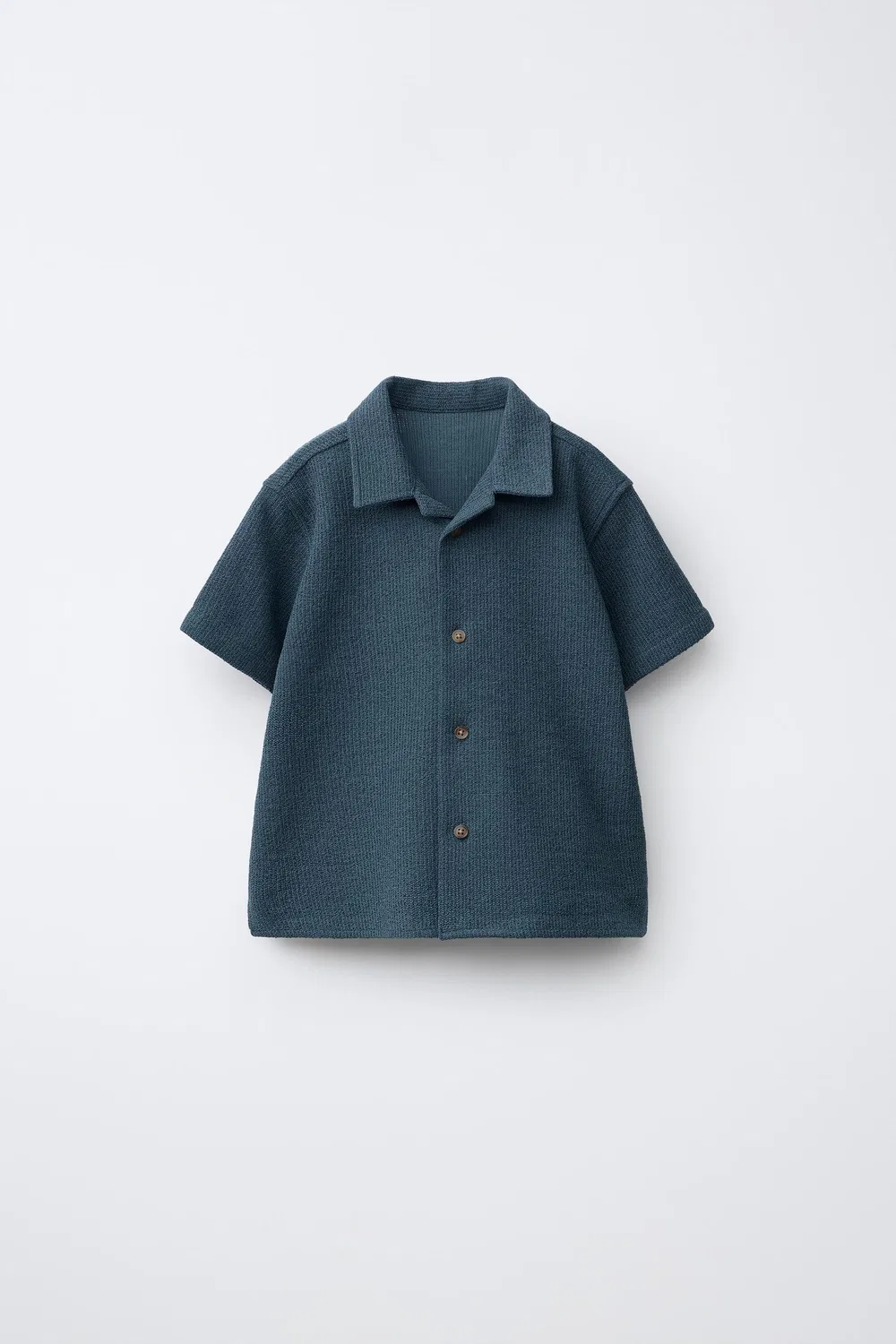 Рубашка с гладкой текстурой ZARA, Deep blue