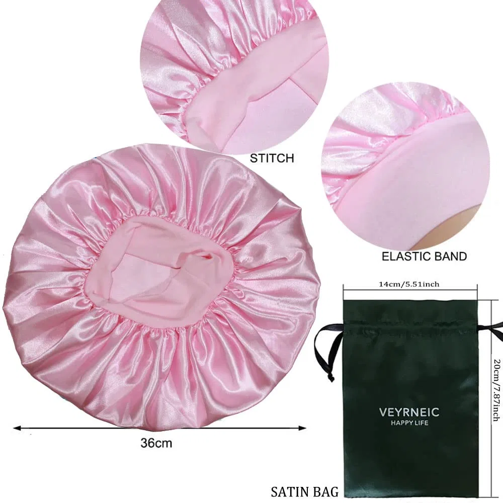 Шапочка для душа Satin Bonnet, VEYRNEIC, 1 шт, 36 см, Pink — фото 2