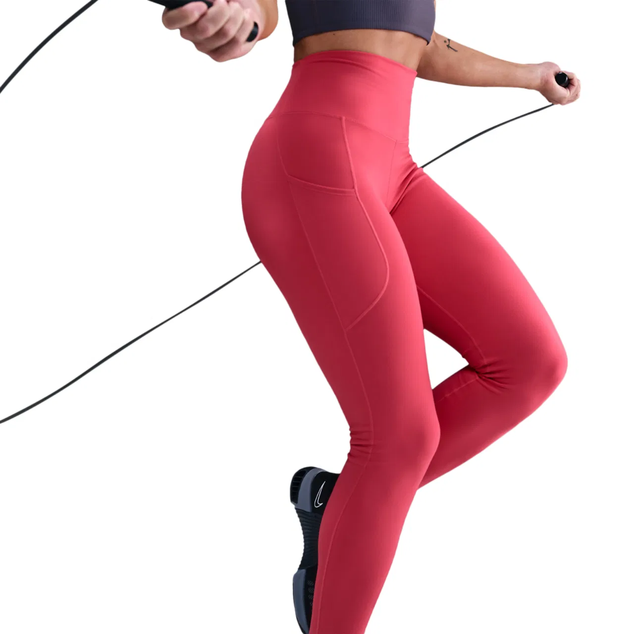 Женские леггинсы Dri-FIT One High Rise 7/8 Pocket Nike, цвет Rush Pink — фото 3