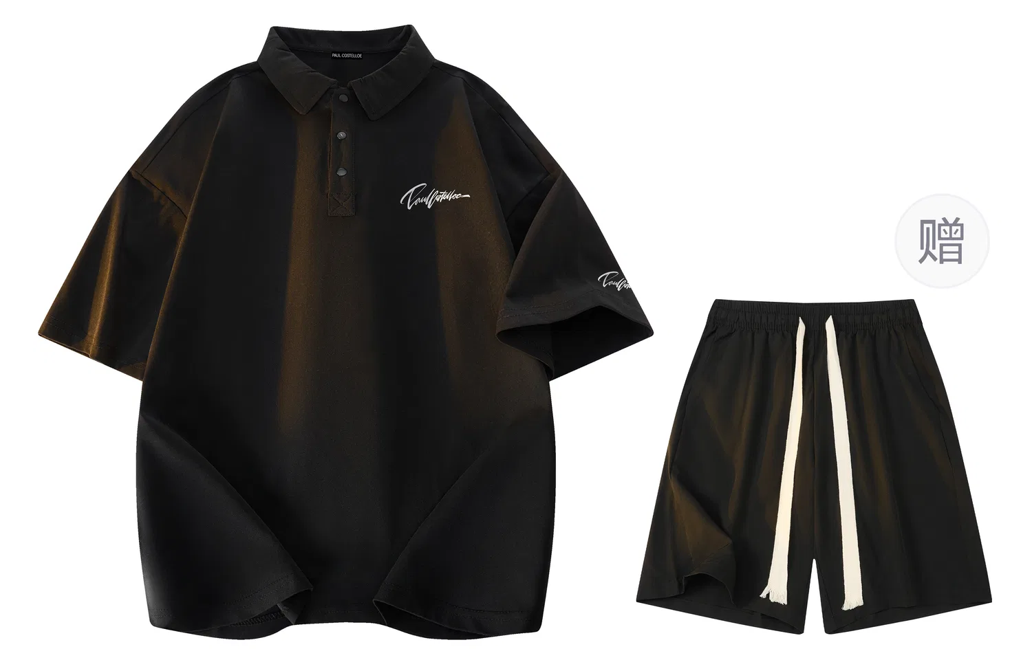 Детское поло с коротким рукавом Black High-Quality Breathable Shorts Combination Paul Costelloe