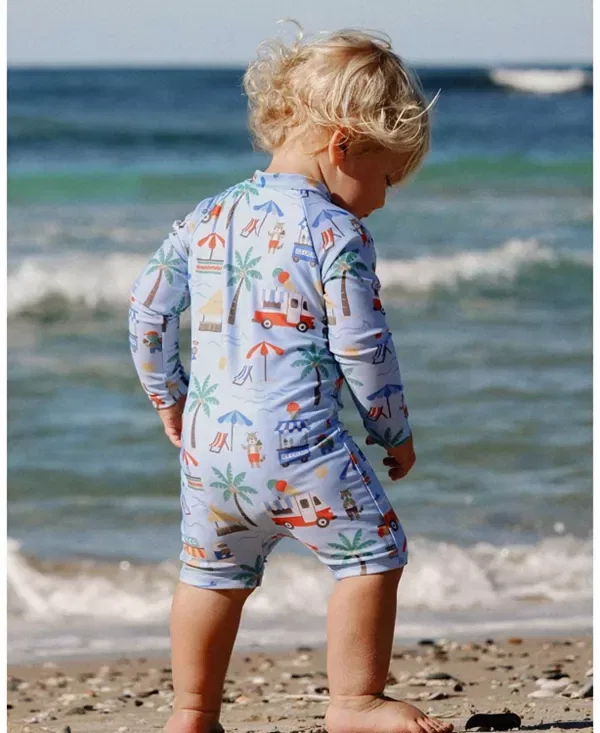 Детский купальник для мальчиков с длинным рукавом с принтом Purebaby, Cancun Print — фото 2