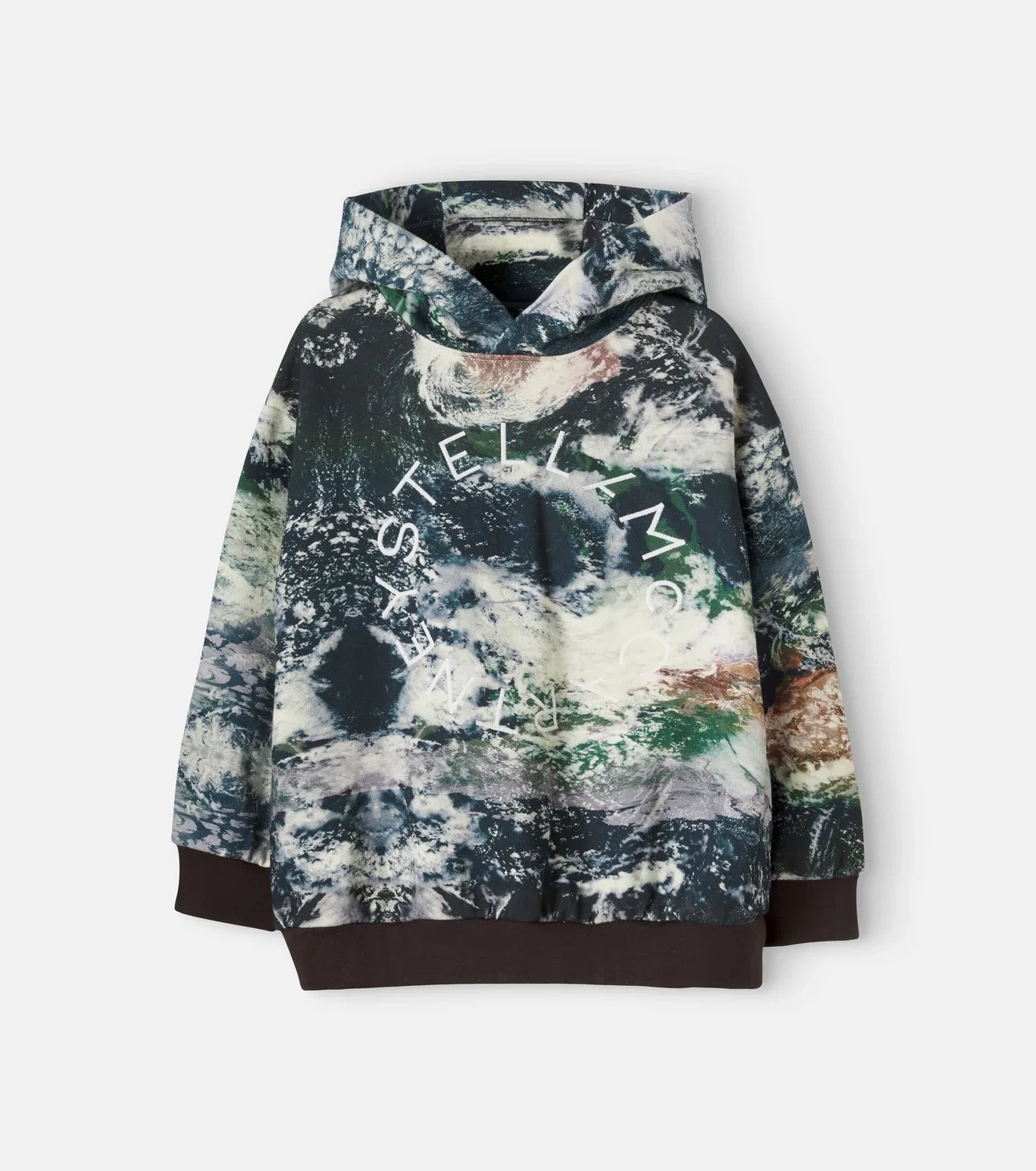 Худи из хлопкового флиса с принтом Stella Mccartney Kids, бордовый