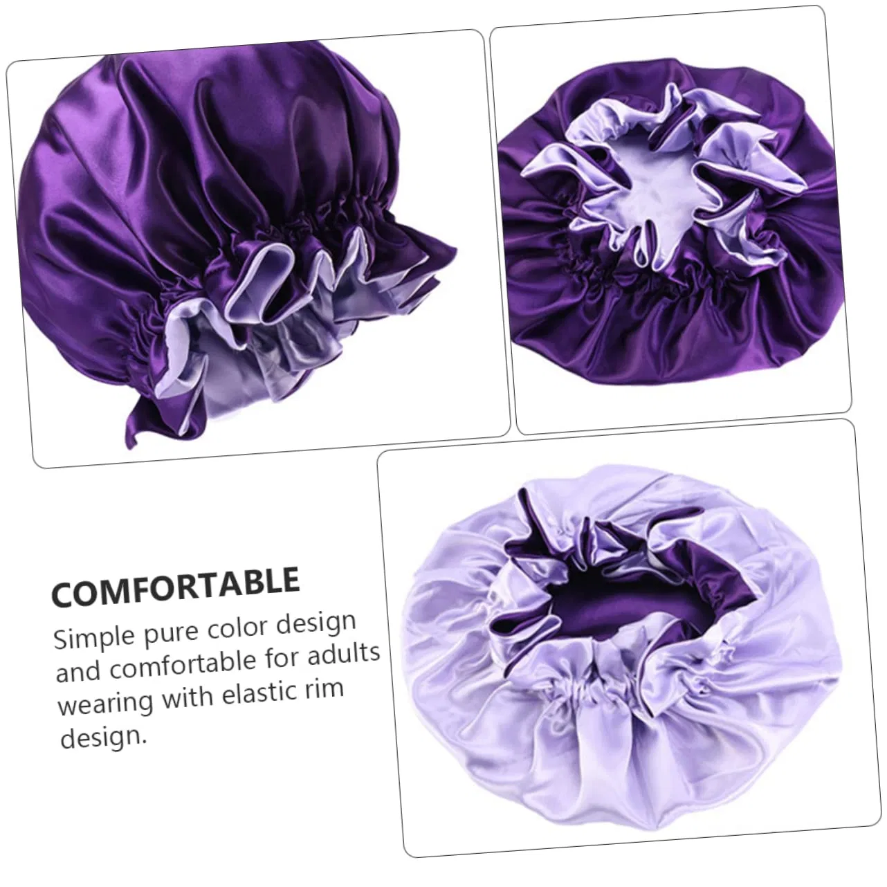 Шапочка для душа Satin, Healeved, 3 шт, 36 см, Lilax3pcs — фото 4