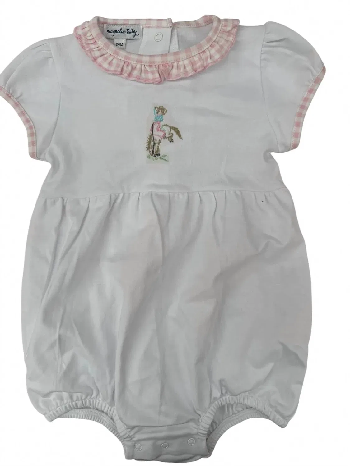 Детский боди-комбинезон для девочек с принтом Rodeo Bubble Magnolia Baby, Pink Cowgirl