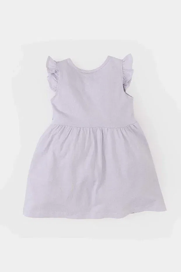 Детское платье для девочек с принтом Floral short sleeve dress baby girl c0075a525sm Defacto, Purple-Pr305 — фото 4