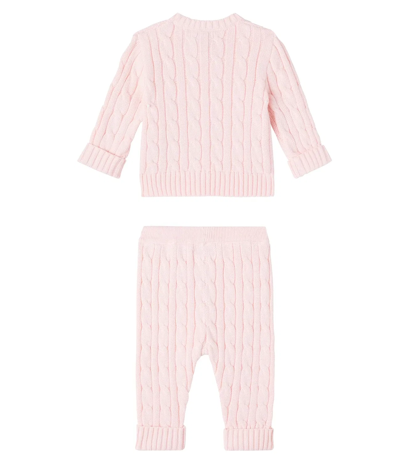 Комплект из кардигана и брюк хлопковый Polo Ralph Lauren Kids, розовый — фото 4