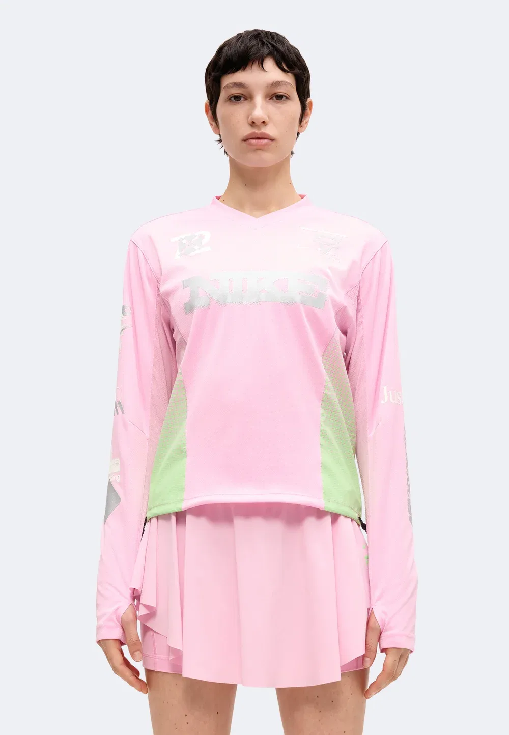 Swift - топ с длинными рукавами Nike Performance, Pink Rise/Illusion Green/Sail