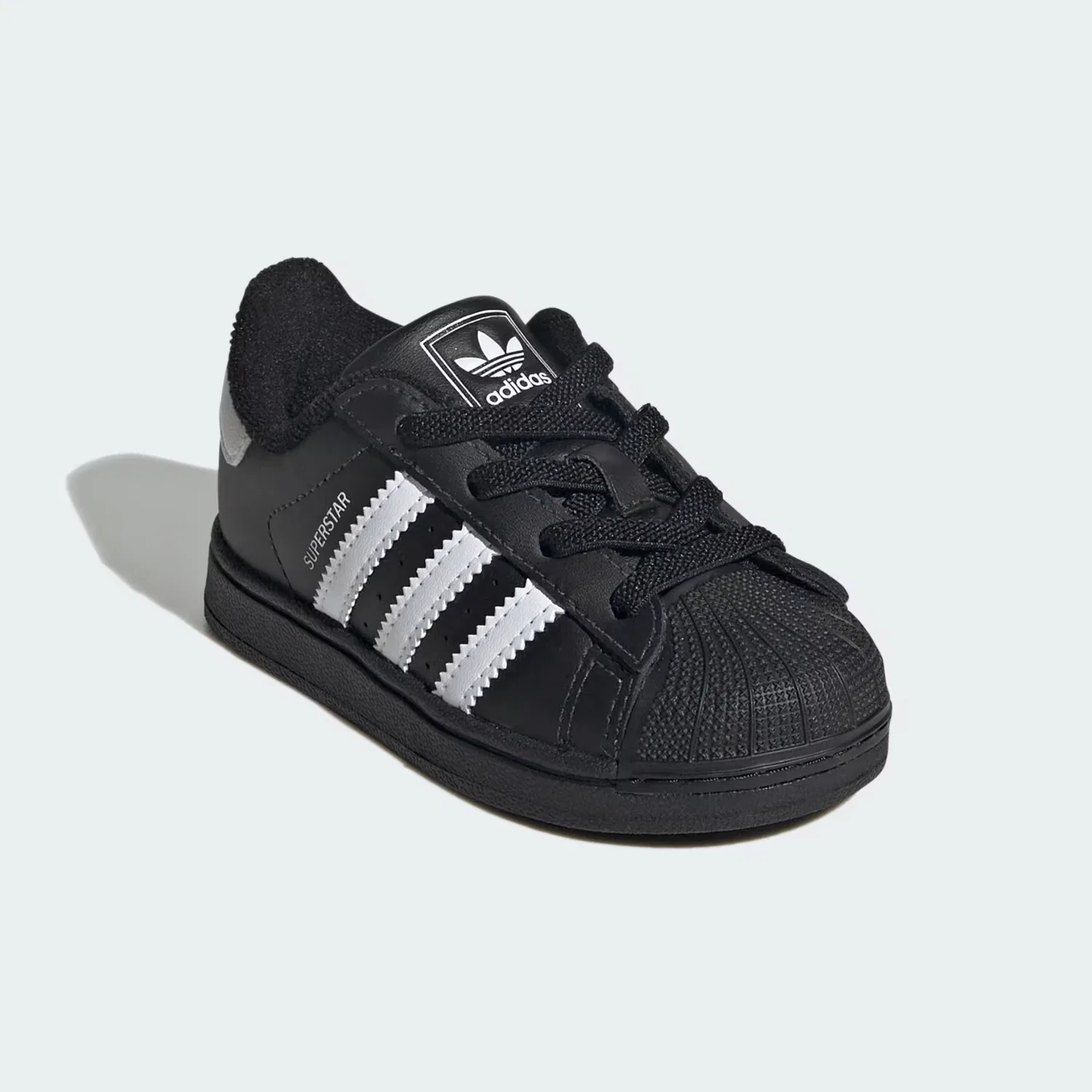 Детские кроссовки на эластичных шнурках Superstar II Elastic Lace Adidas Originals, черный/белый — фото 4