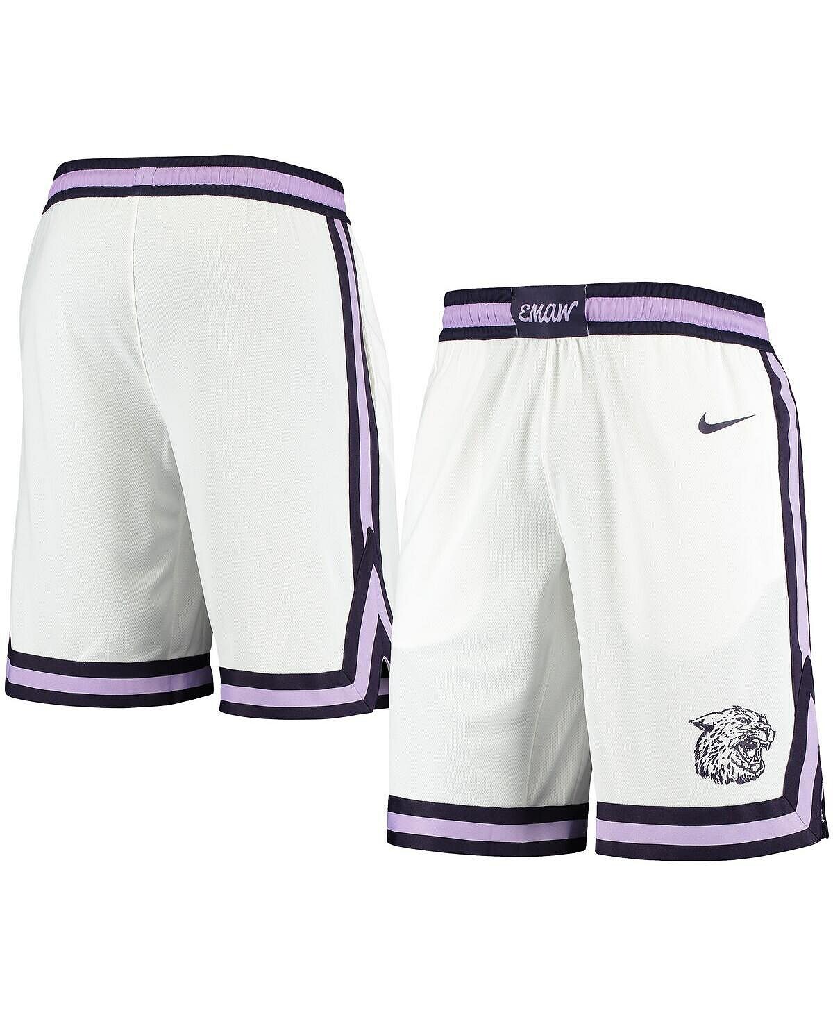 Мужские белые баскетбольные шорты kansas state wildcats replica Nike, белый — фото 3